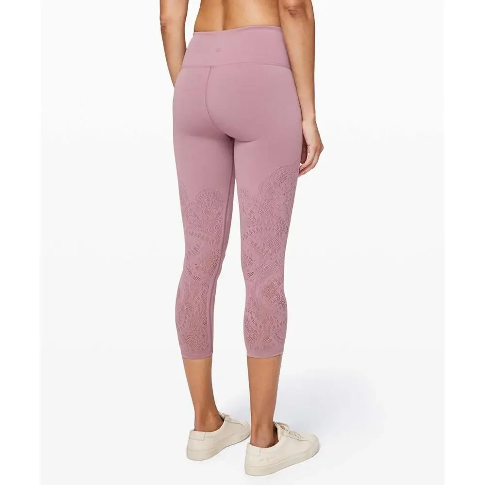 Lululemon Reveal Crop *Zen Expression Vintage Mauve Size 12 - Picture 3 of 11